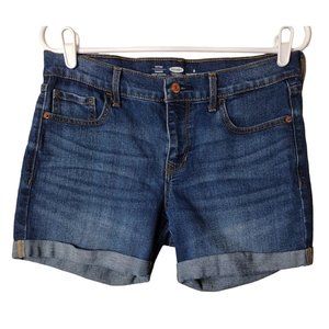 Old Navy Shorts Womens 8 Fitted Stretch Roll Cuffs Denim